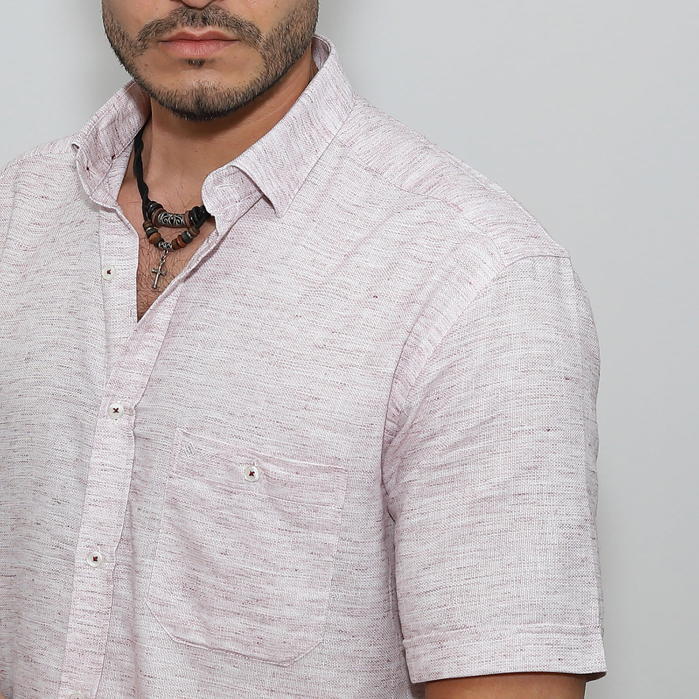 Lenkeverék ing - Halvány mályva