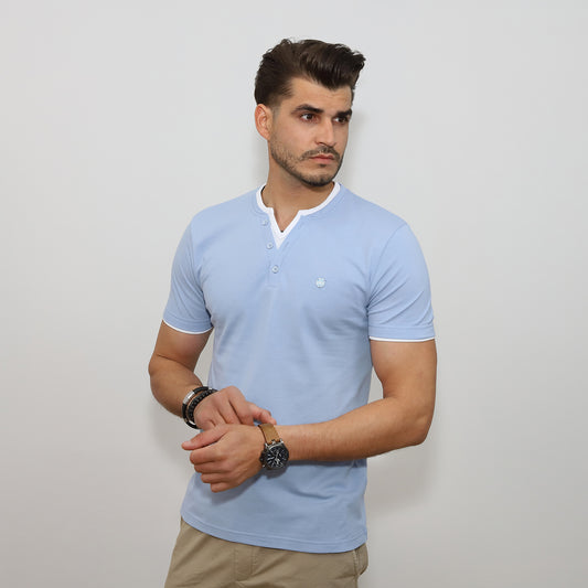 Henley póló - Világoskék