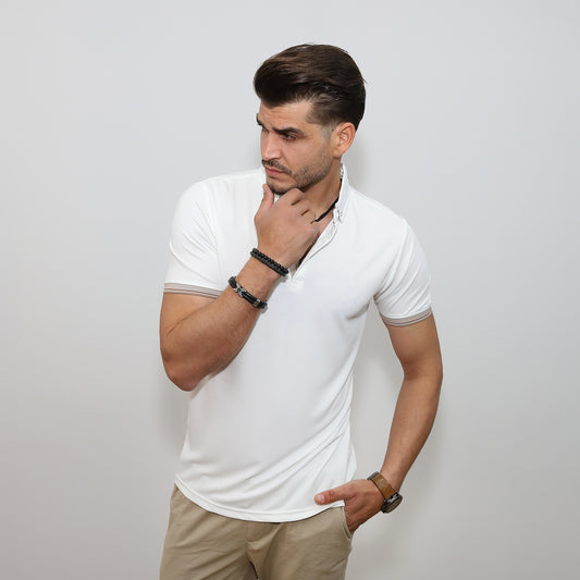 Galléros póló - Fehér