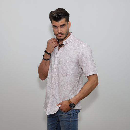 Lenkeverék ing - Halvány mályva