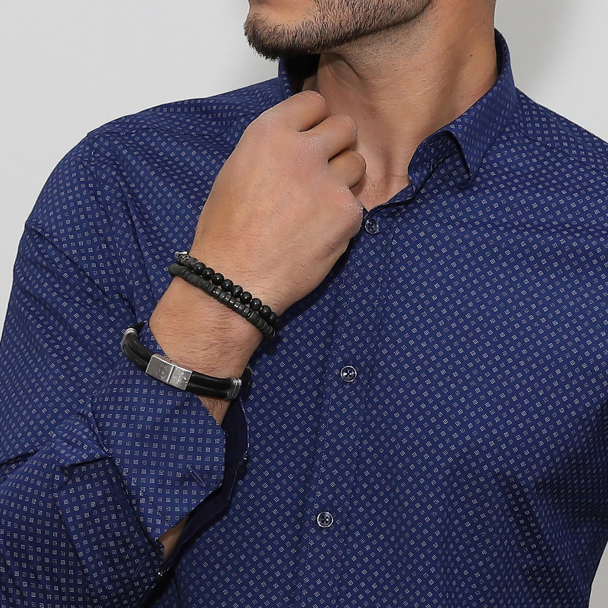 Mintás ing - Tengerészkék