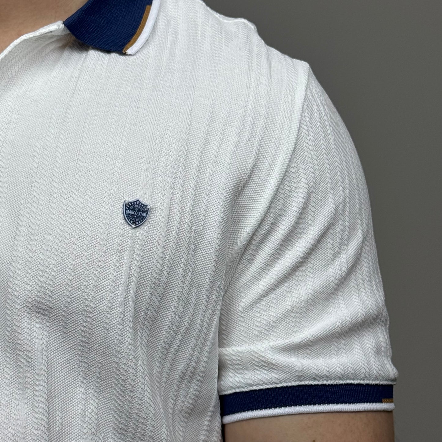 Texturált mintás póló - Fehér