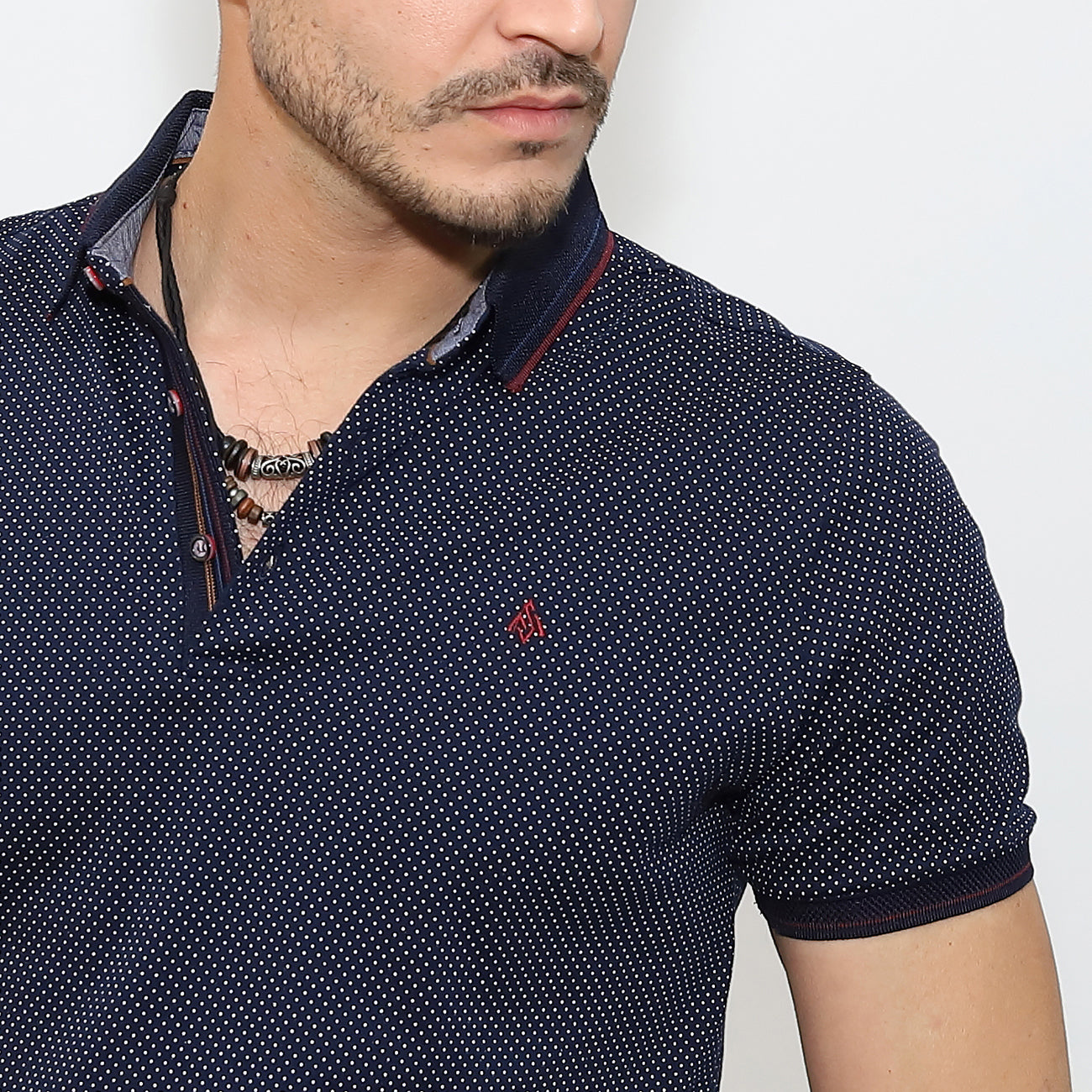 Pöttyös pólóing - Sötétkék