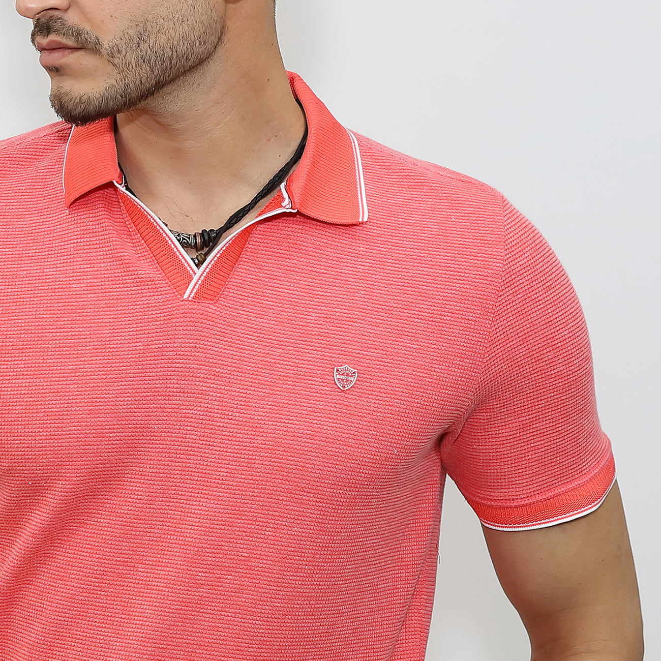 Elegáns galléros póló - Lazac