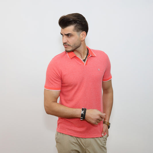 Elegáns galléros póló - Lazac