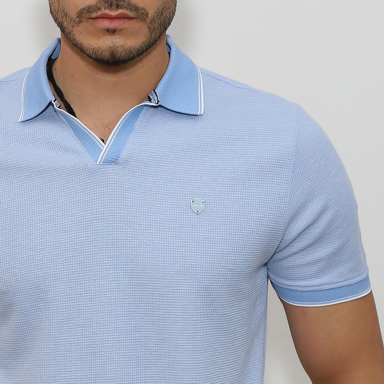 Elegáns galléros póló - Világoskék