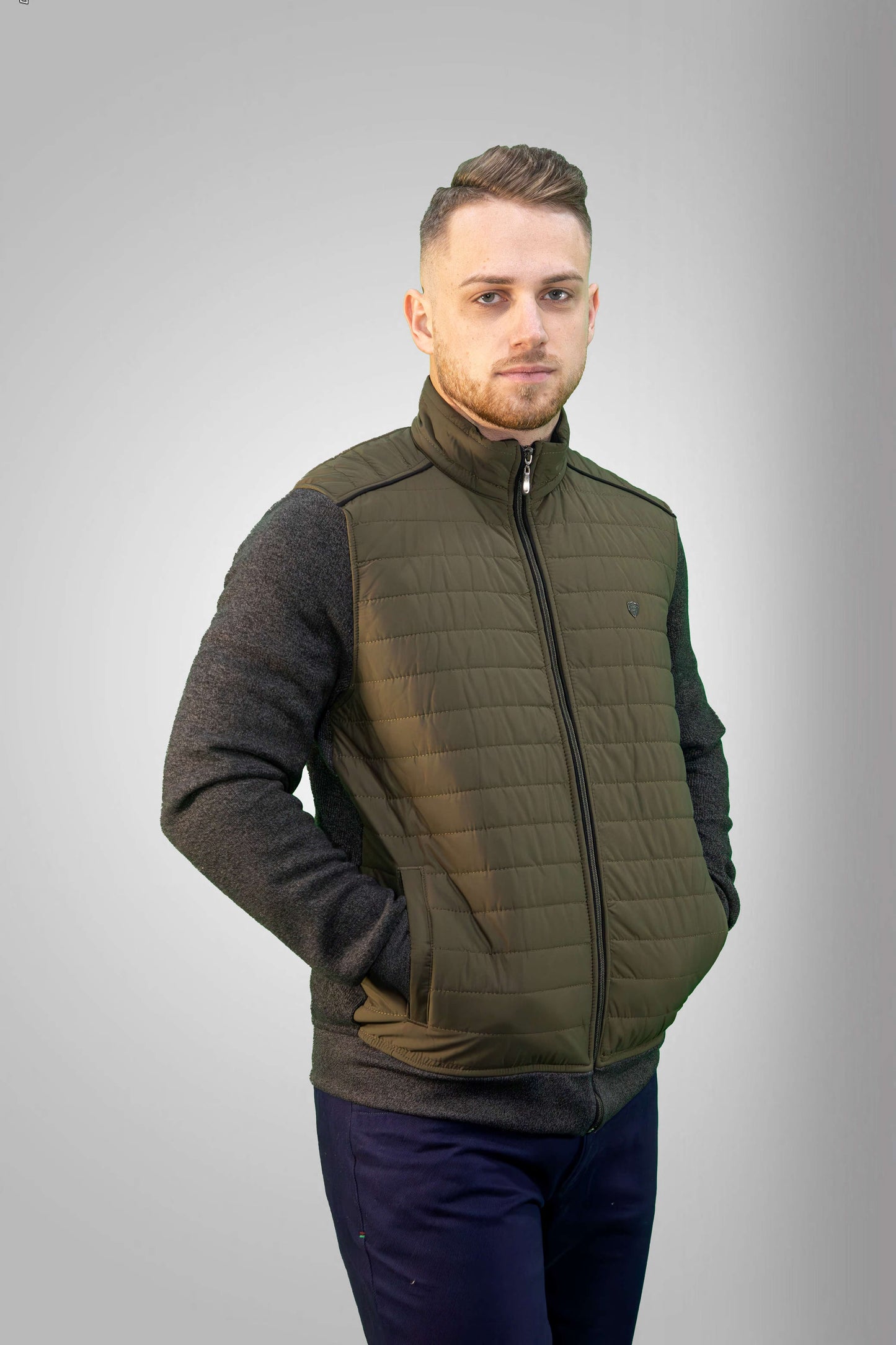 Férfi Kardigán - Sötétzöld